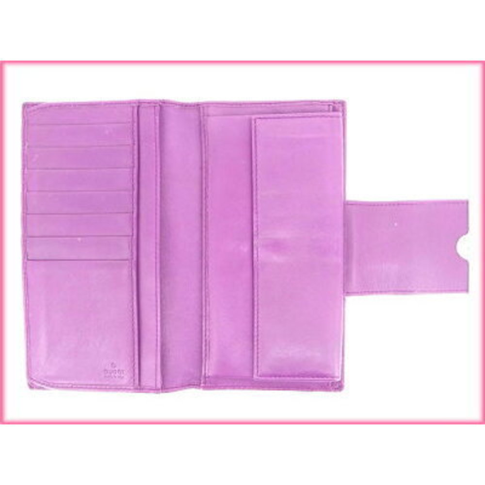 Gucci Long Wallet Purple Beige Python Gg Patterns - image 5